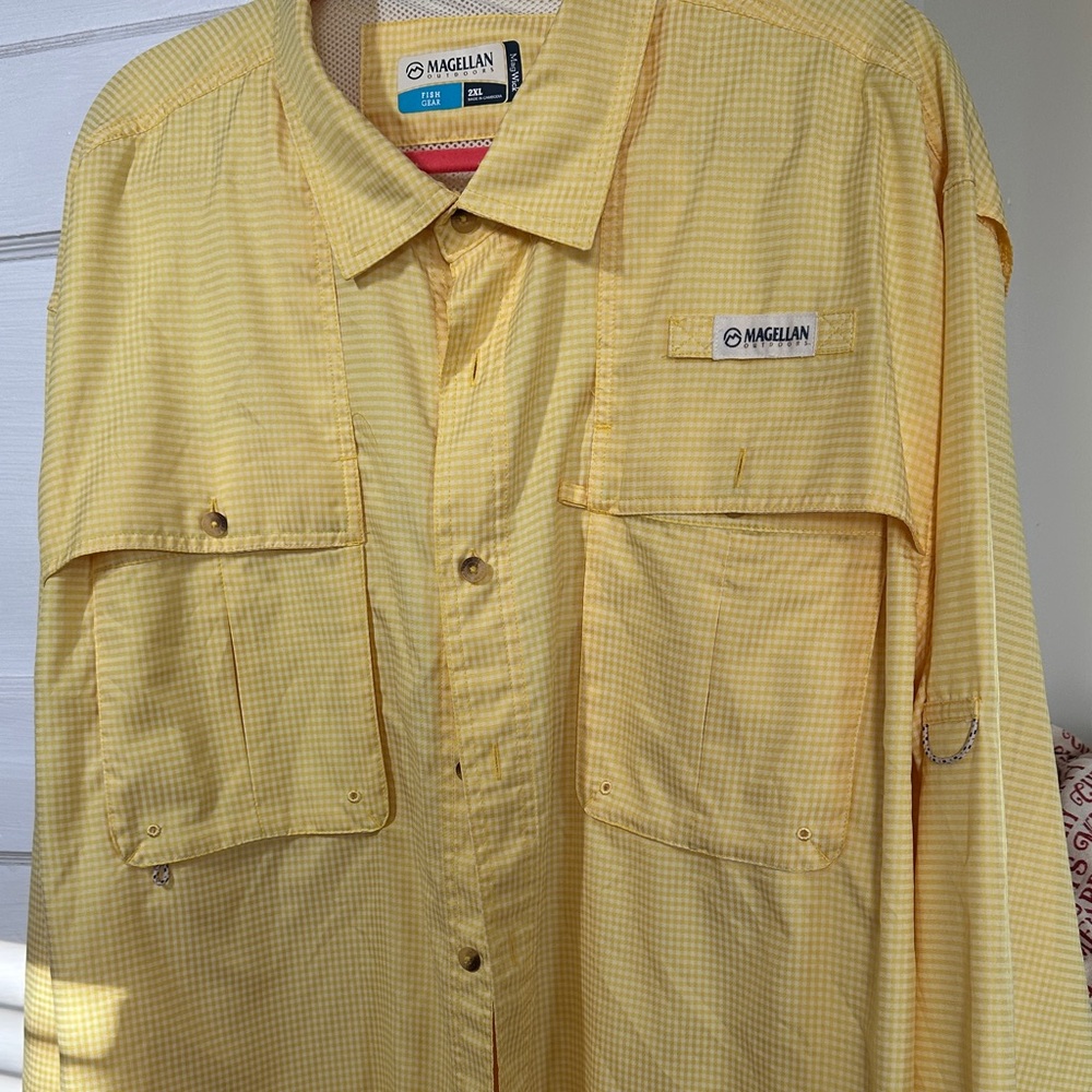 Magellan Outdoors Men's Light Yellow Shirt Jacket